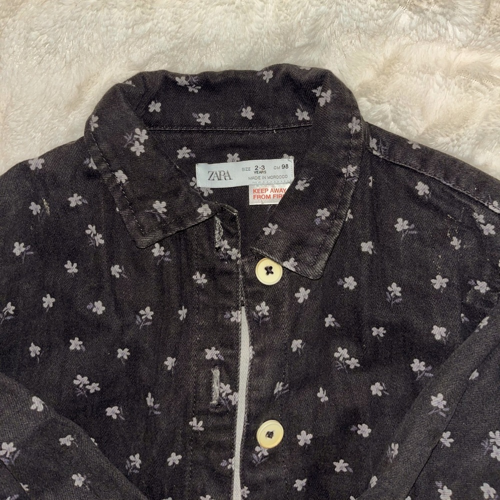 Zara jean floral over shirt